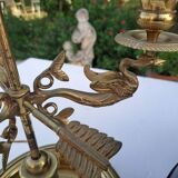 Empire style bouillotte lamp in bronze and sheet metal