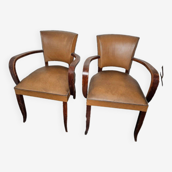 vintage leatherette bridge armchairs