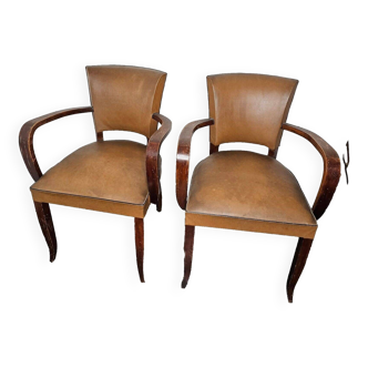 vintage leatherette bridge armchairs