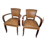 vintage leatherette bridge armchairs