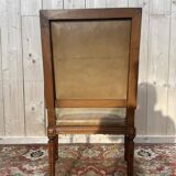 Fauteuil de bureau de style Louis XVI en cuir beige