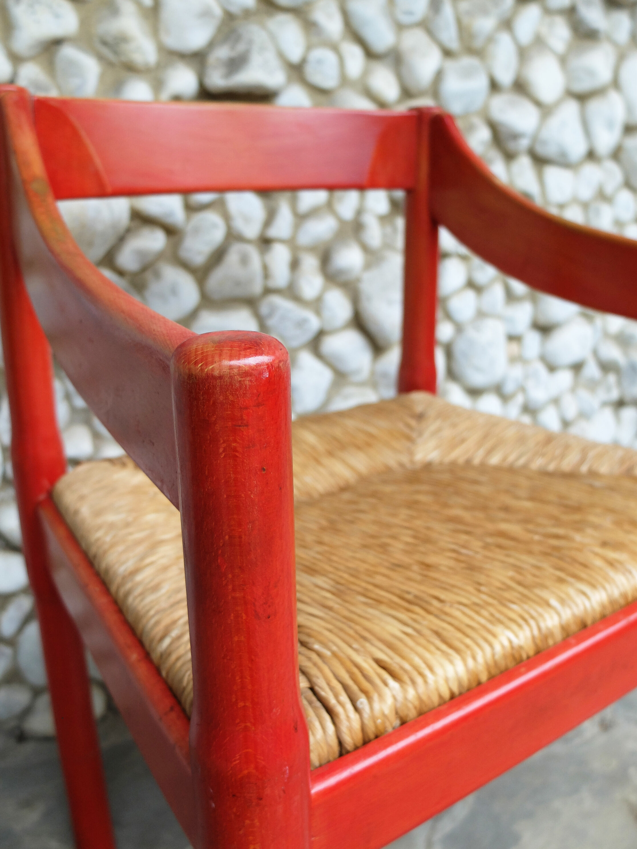 Vico Magistretti red carimate chair for Mario Luigi Comi, Italy