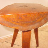 Raw wooden tripod stool