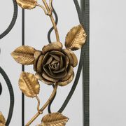 Art deco wrought iron umbrella stand with floral decoration, France ca. 1930