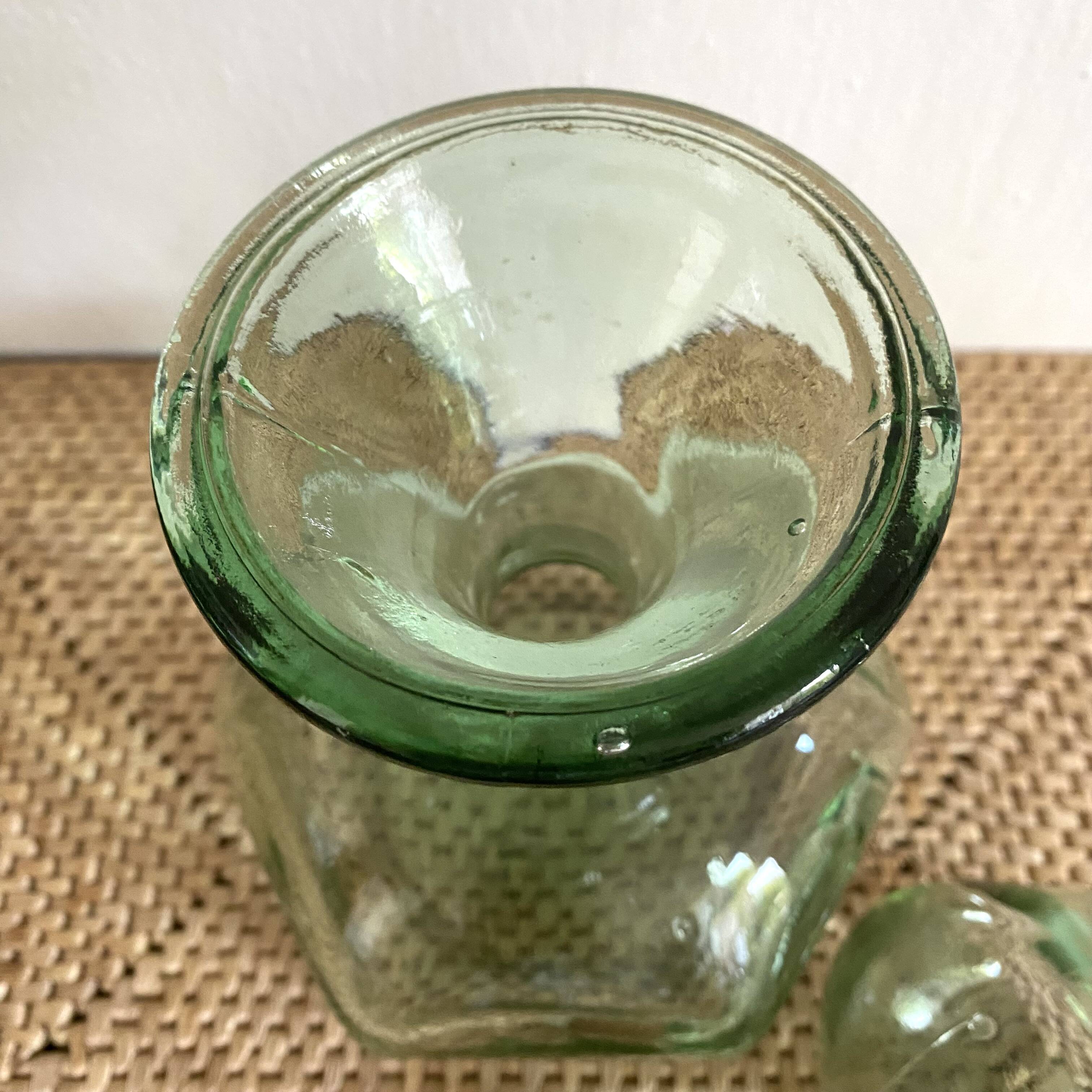 Vintage carafe in light green glass