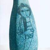 Art ceramics sgraffito table lamp attributed to Alvino Bagni for Raymor, Italy, 1960s.