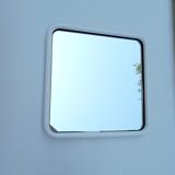 Square mirror in a white metal frame, 1970s