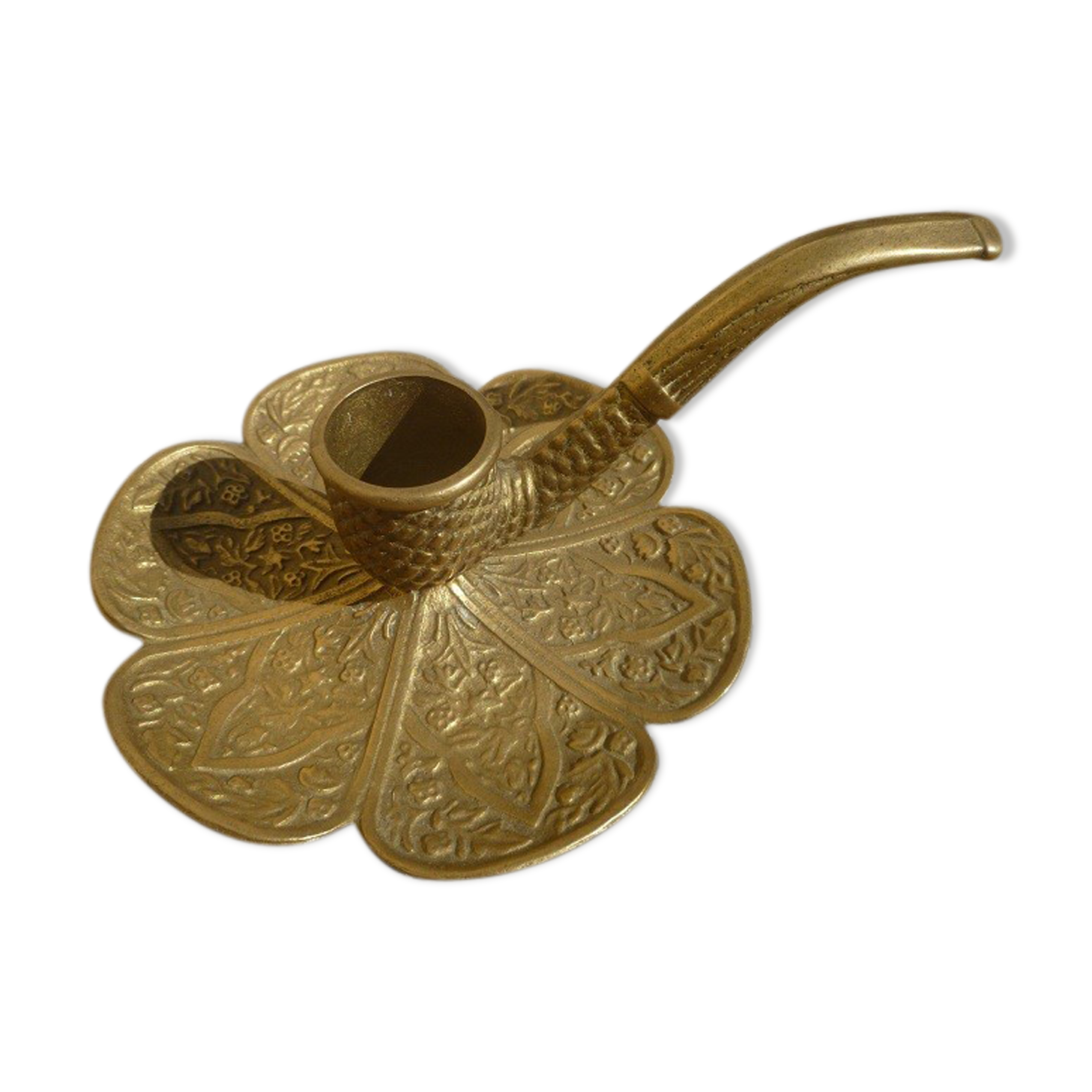 Brass pipe candlestick