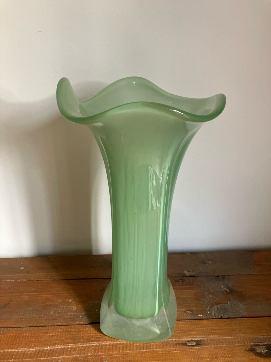 Thick glass vase