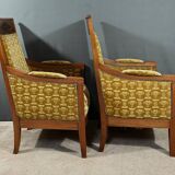 Pair of "Bergère" Armchairs in Mahogany, Empire Period – Early 19th Century