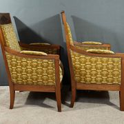 Pair of "Bergère" Armchairs in Mahogany, Empire Period – Early 19th Century