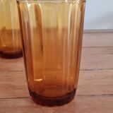 Set of 6 amber water glasses