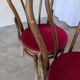 Set of 4 Vintage Bentwood Bistro Chairs, Red Upholstery