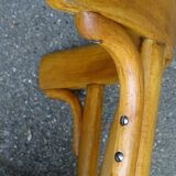 Série de 4 chaises Thonet Art déco bistrot blondes 1930