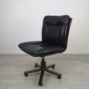 Vintage 1970s leather office armchair Scandinavian design