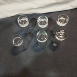 vintage: set of 6 liqueur (or digestive) glasses in Arques Luminarc glass