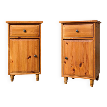 2 x Leksvik Ikea bedside table / with drawer and cupboard / left - right doors
