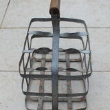 Galva basket with 6 bottles wooden handle