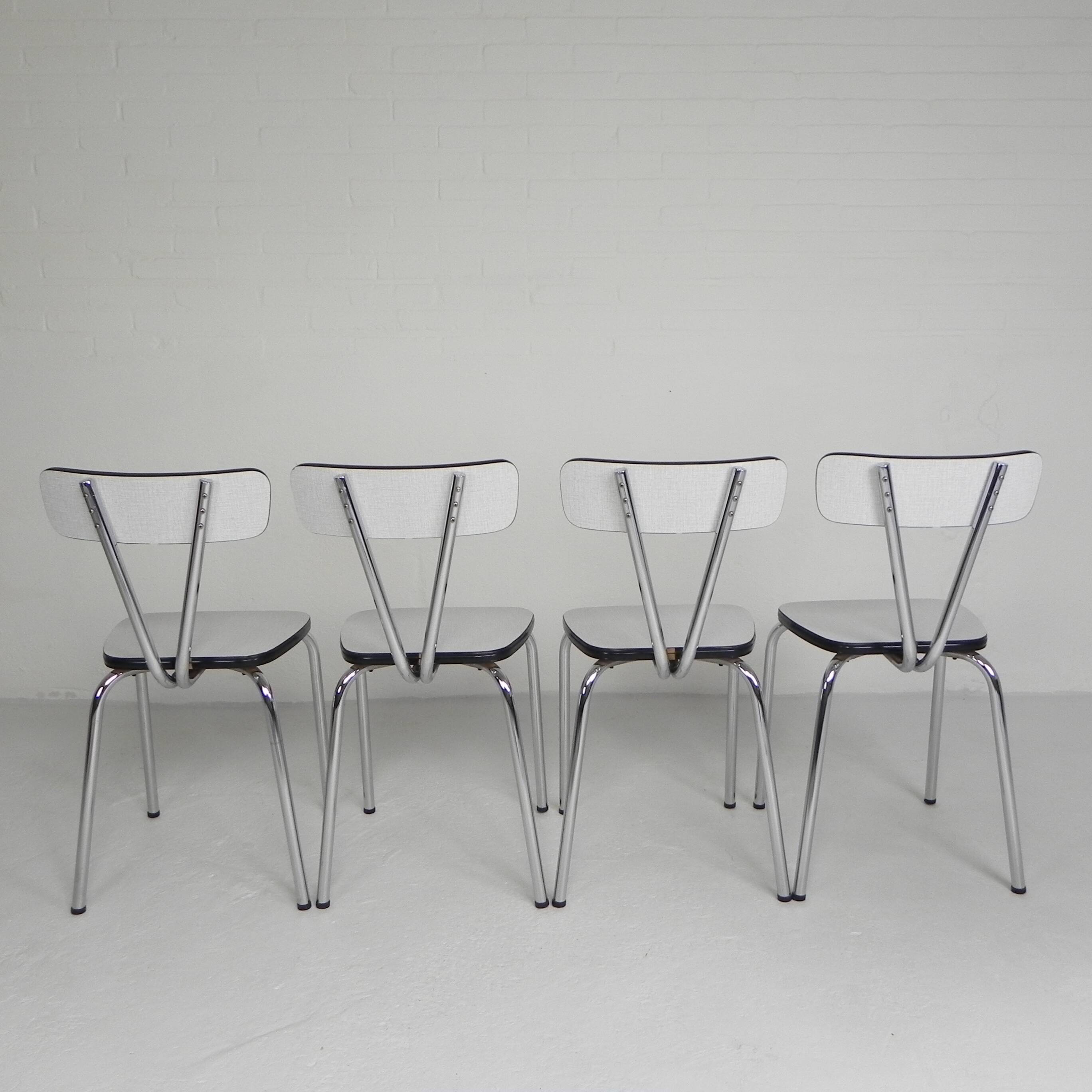 Set of 4 Formica dining chairs, 1960s