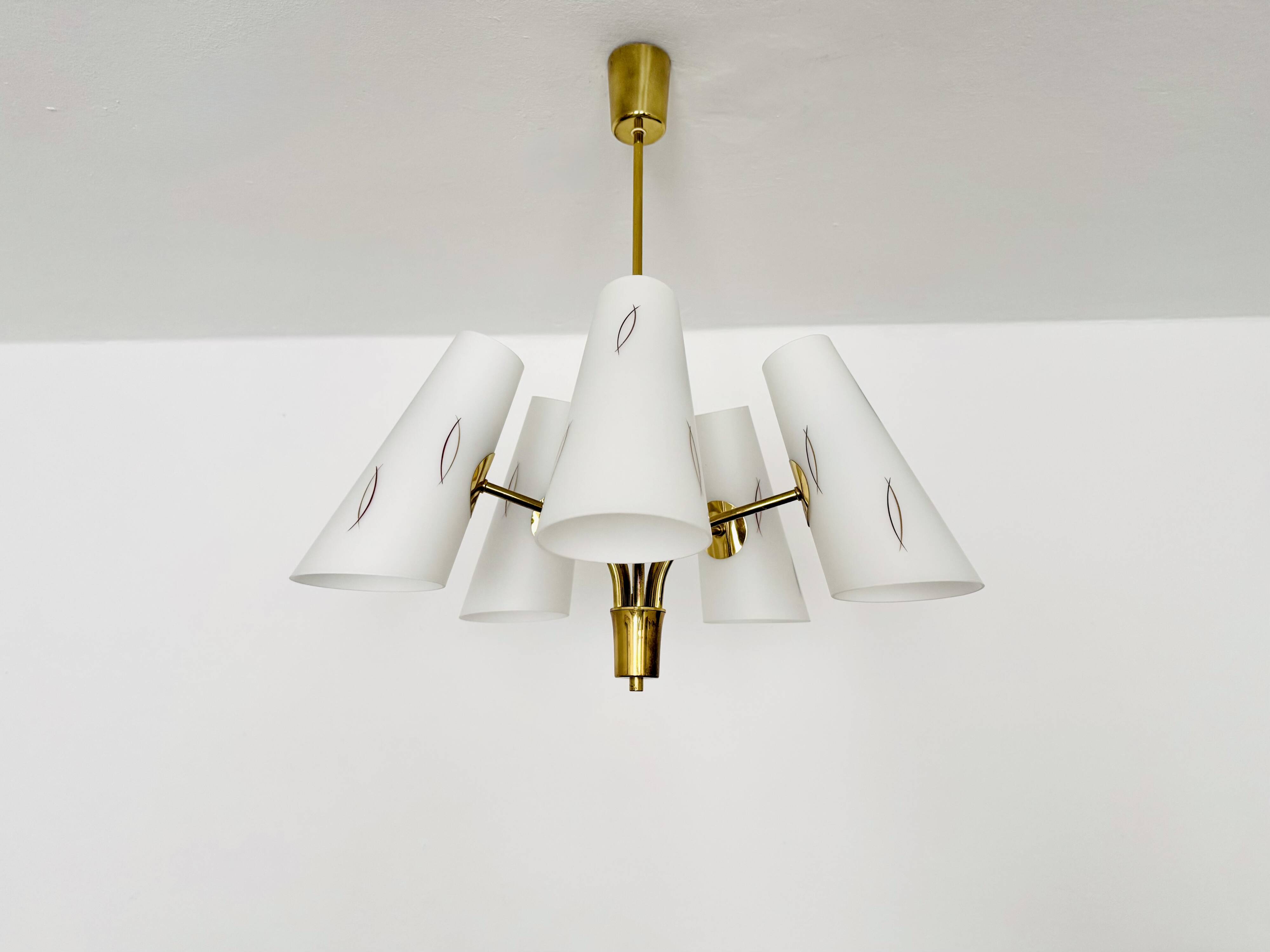 Austrian Brass Chandelier by Rupert Nikoll