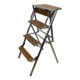 Metal wood and Formica office step stool chair from the 1950s