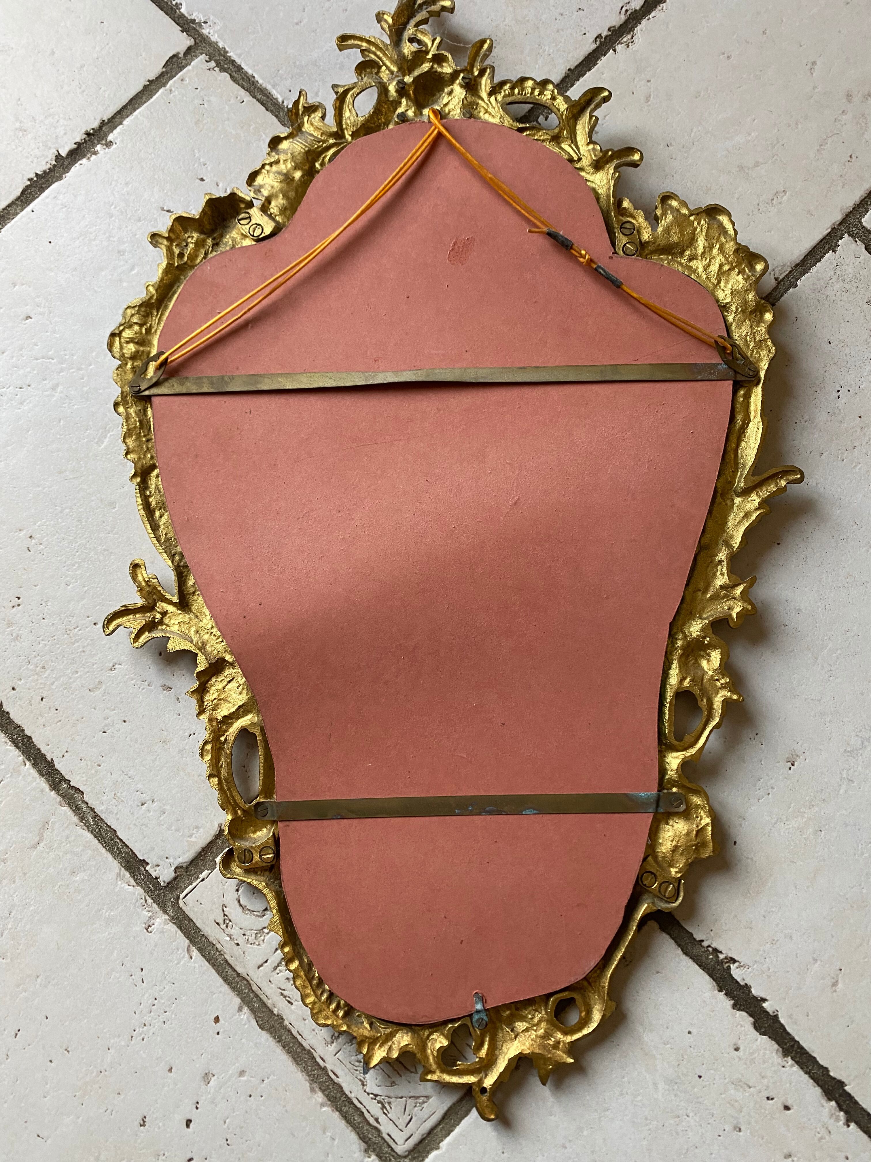 Miroir baroque rocaille en bronze doré