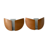 Pair of wooden sconces Lucid 1980