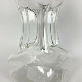 Blown glass carafe and silver frame