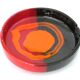 Vintage Italy red orange black ceramic ashtray 1970 Bitossi for Raymor