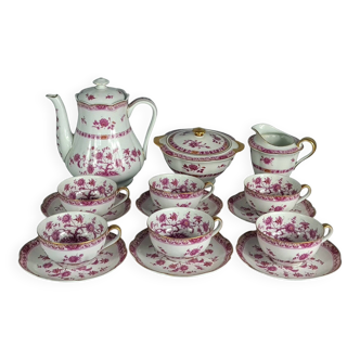 Ancien service à thé porcelaine Haviland Limoges, modèle Arbre de vie S555