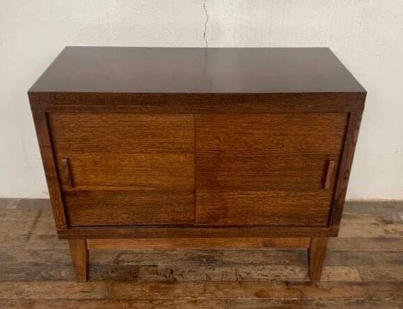 LOW FURNITURE RUSTIC SIDEBOARD MODERNIST ENFILADE HAS 2 DOORS IN CHENE - WIDTH 90 CM