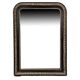Napoleon III curved mirror, blackened wood frame with cream trim