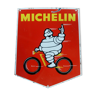Old enamelled plaque "Michelin" Bibendum, Bike, Moto 45x38cm 1950