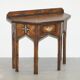 Antique Leather Studded Console Table in Gothic Pugin Style Restored