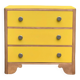 Commode art déco jaune poudré et bois brut