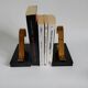 Pair of vintage Art Deco style bookends in marble and gold-plated metal