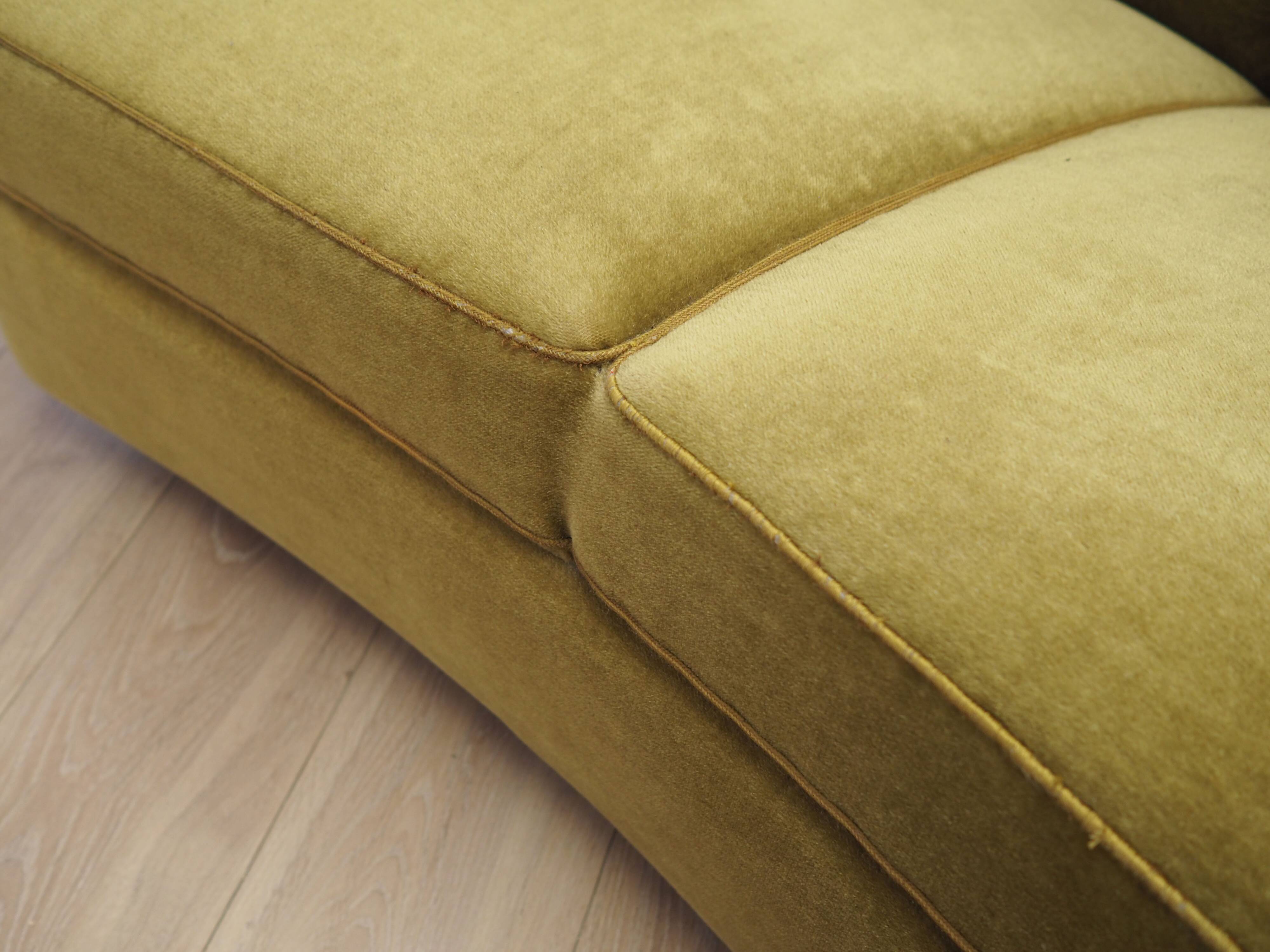 Green velour sofa, Danish design, 1960s, production: Denmark