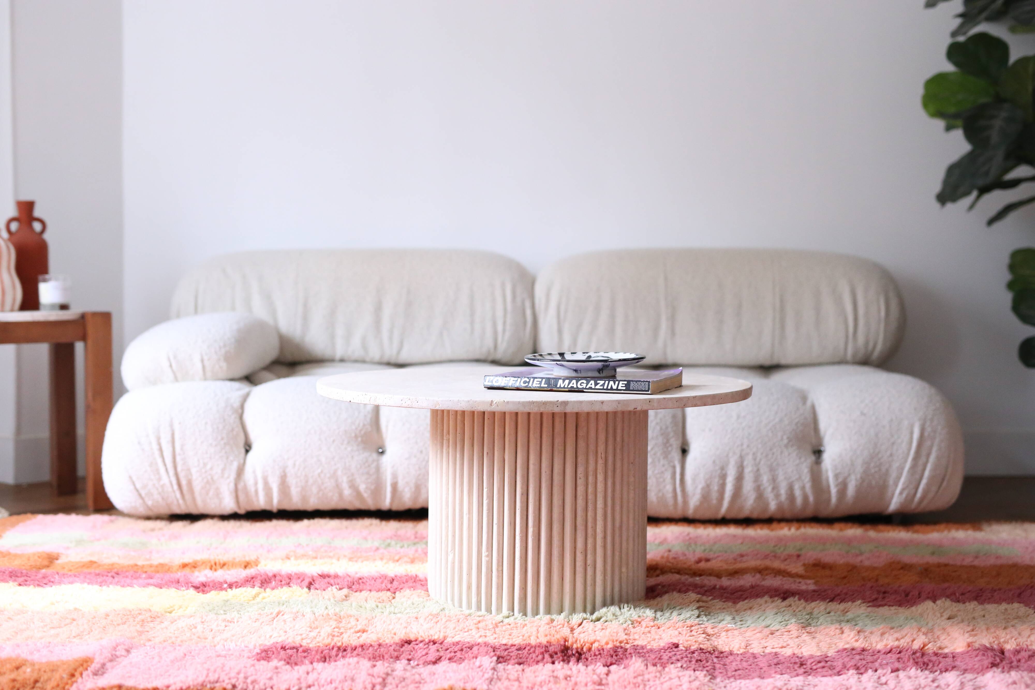 Table basse en travertin