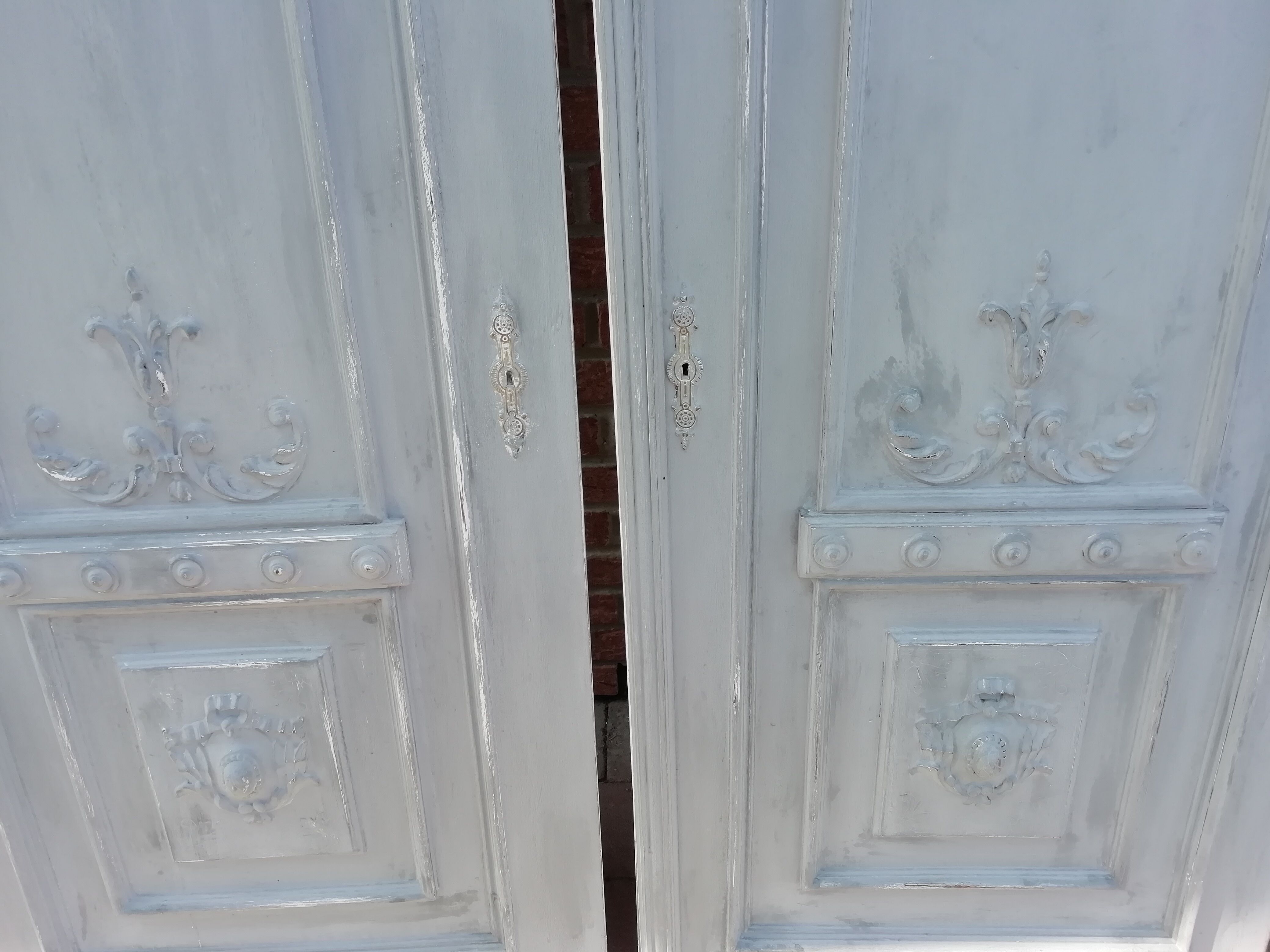 Pair of old carved door Louis XV