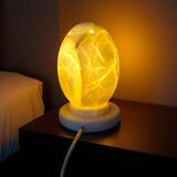 Vintage 1990 Alabaster Egg-Shaped Lamp - Soft Ambient Glow
