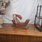 Terracotta Sculpture of a Slender Woman, Abstract Art Art Deco Style