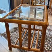 Table basse rotin vintage