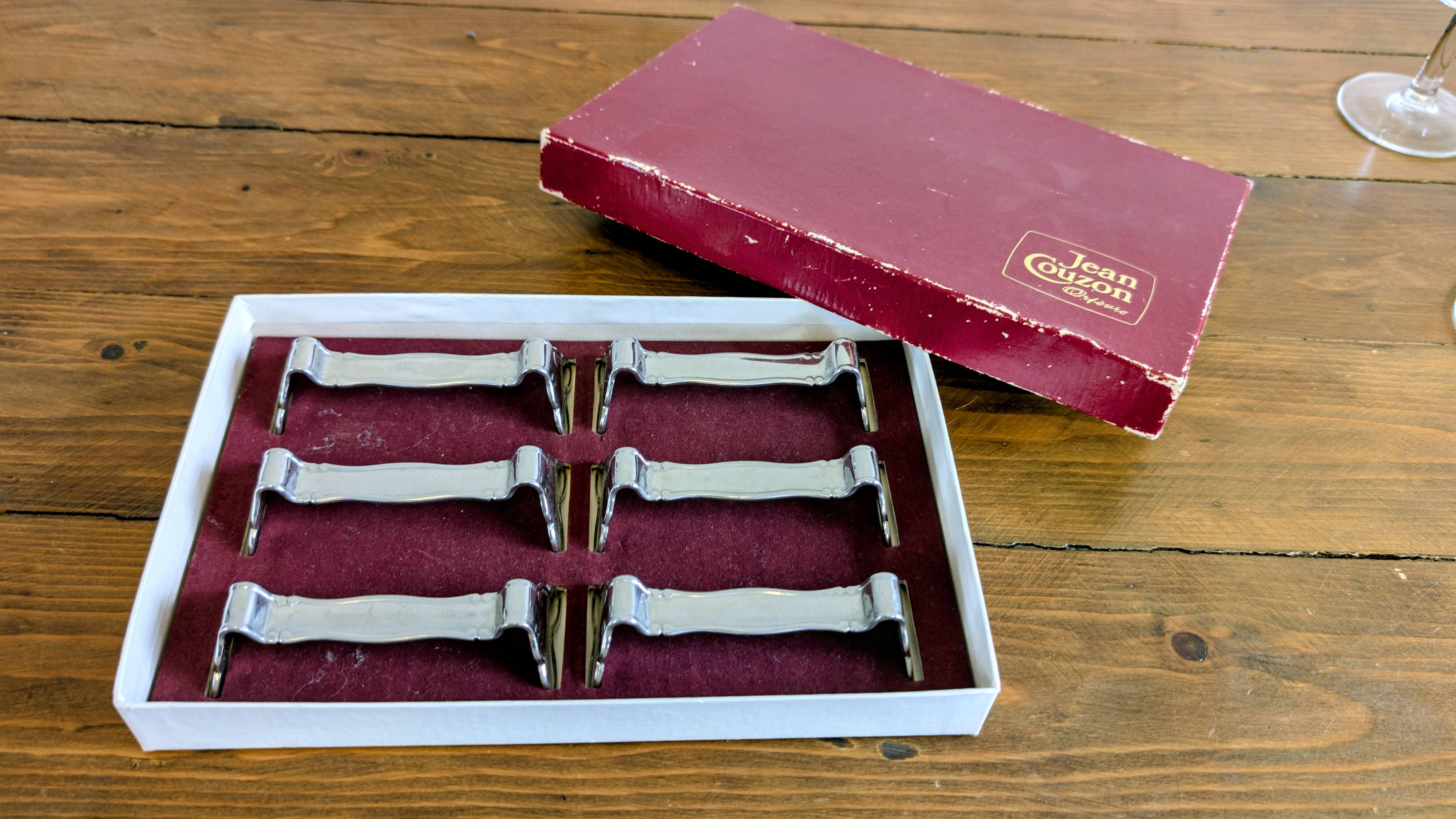 Jean Couzon knife rests – set of 6 – elegant design – vintage silver