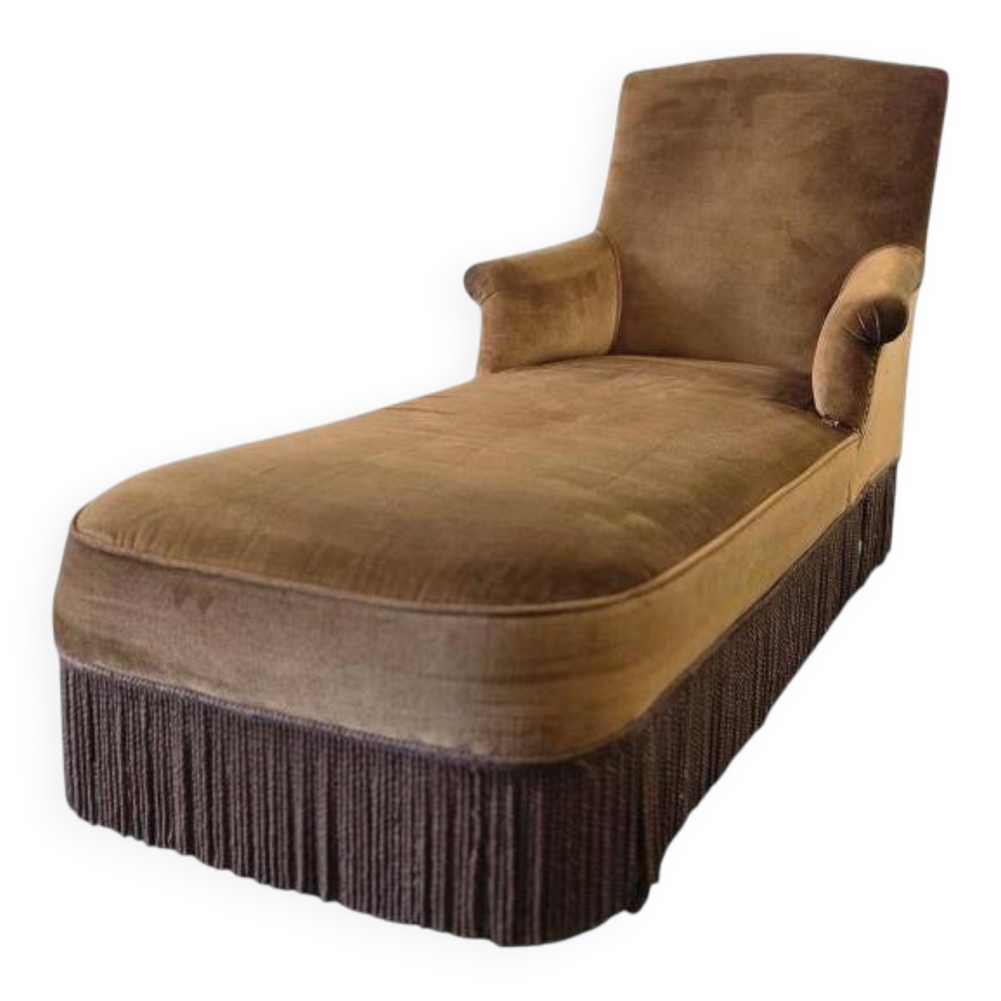 Vintage chaise longue / armchair / daybed with fringes