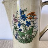 Théière en grès vintage fleurs