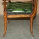 Chesterfield leather office chair with Dutch marquetry