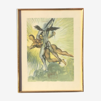 Salvador Dali (1904-1989) - The guardian angels of the valley Engraved wood, framed