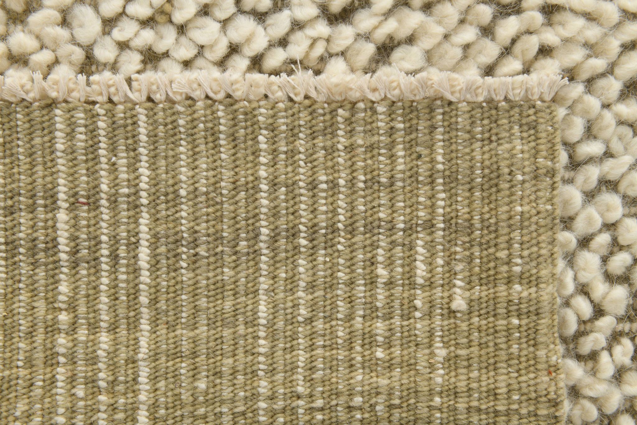 4x7 Army Green & Beige Modern Kilim Rug, 130x215Cm
