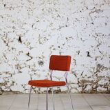 Vintage orange velvet chair, 1970