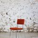 Chaise vintage velours orange, 1970